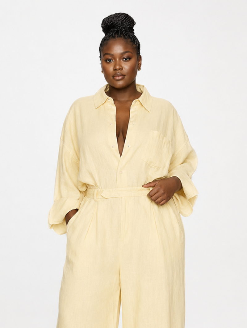 Effortless Linen Shirt Jumpsuit