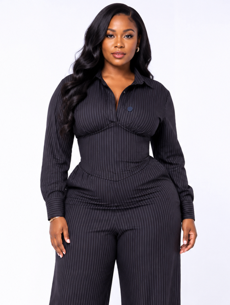 Pinstripe Corset Pant Set