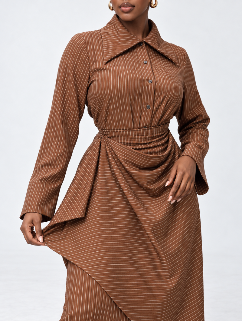 Mocha Drape Maxi Dress