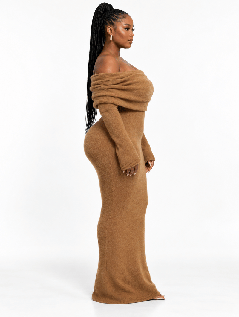 Off-Shoulder Sweater Maxi