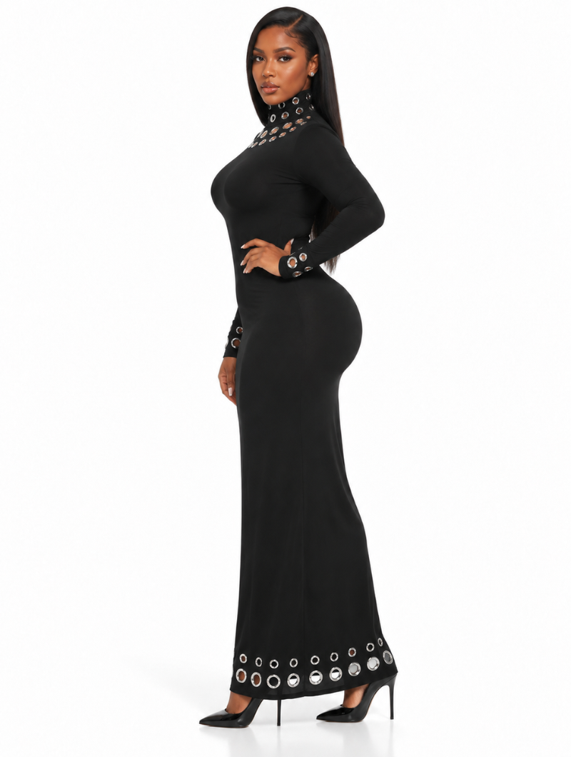 Grommet Cutout Bodycon Dress