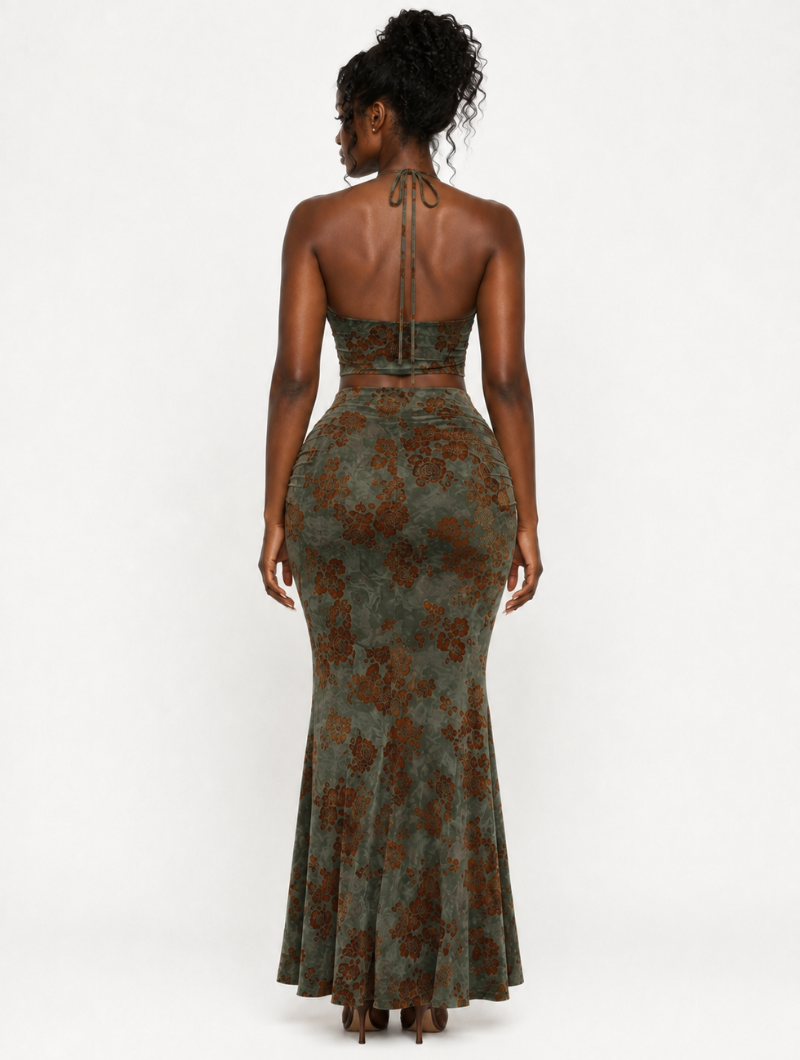Vintage Floral Maxi Set