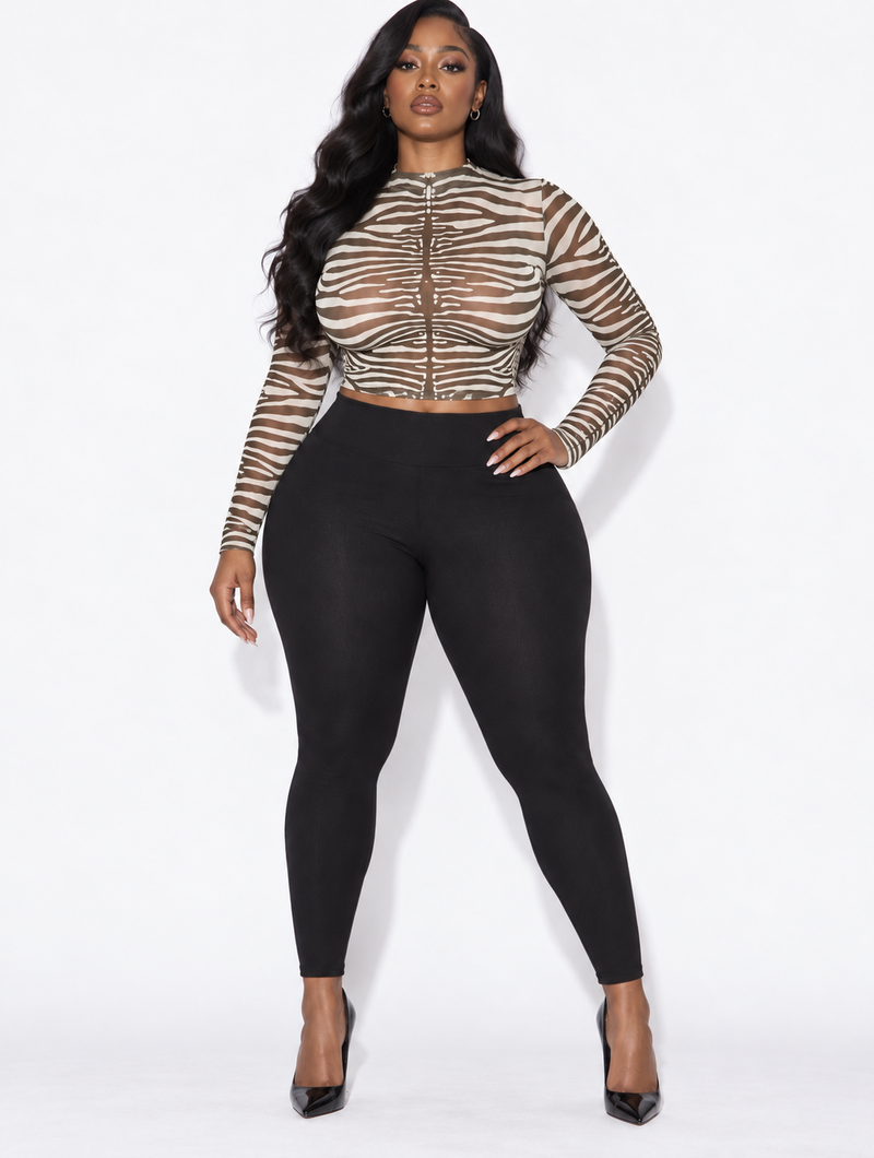 Sheer Zebra Long Sleeve