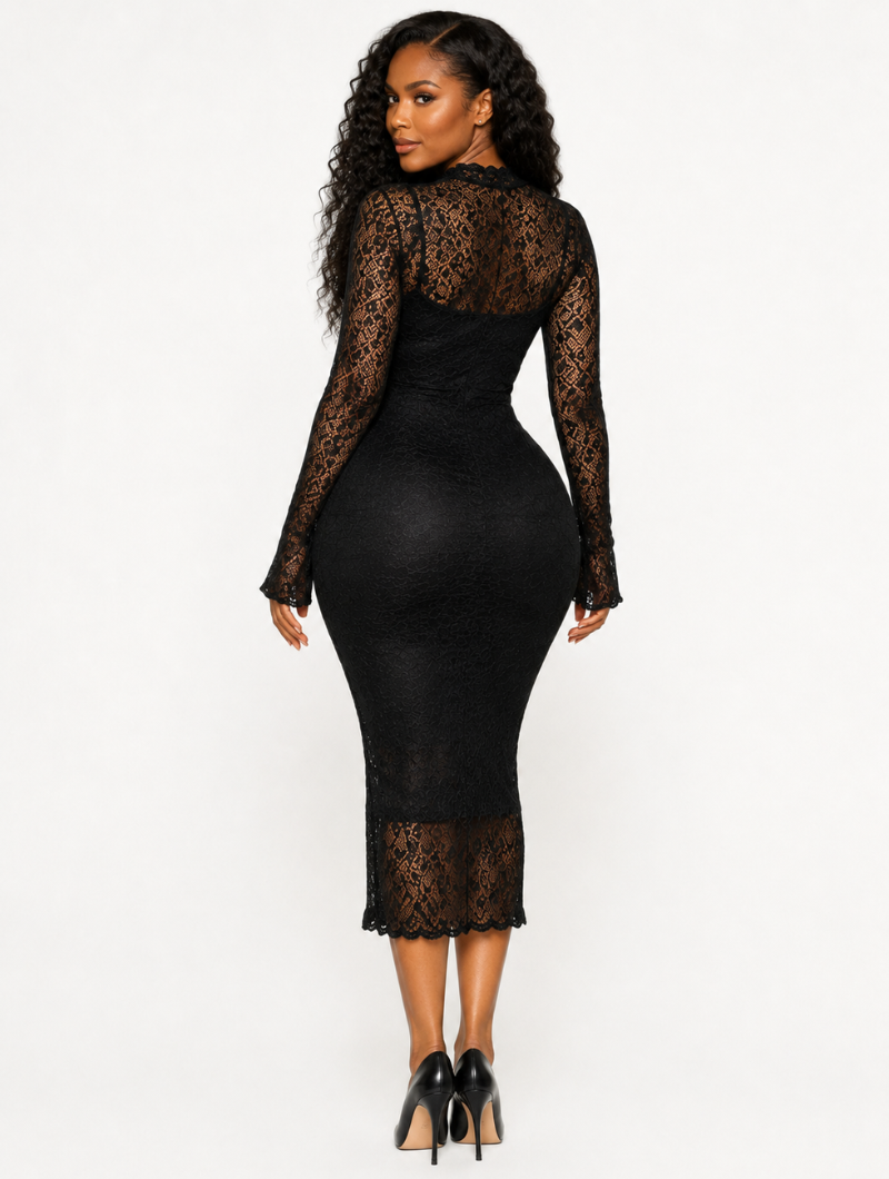 Lace 2-Piece Midi Dress