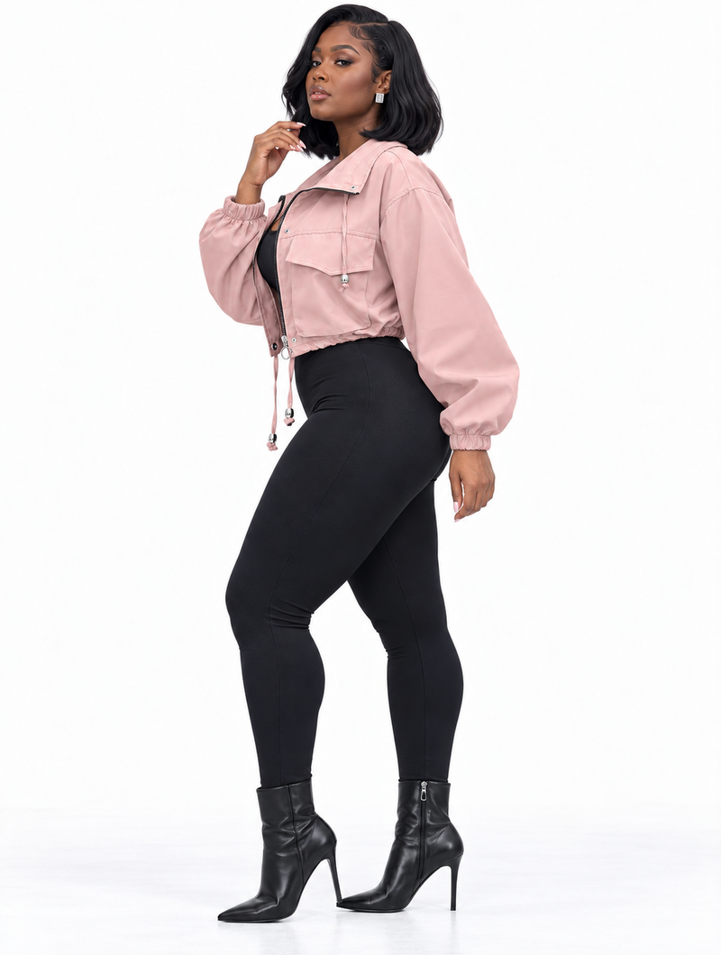 Blush Crop Cargo Jacket