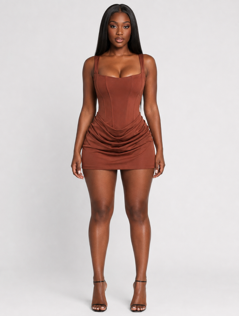 Chocolate Hourglass Mini Dress