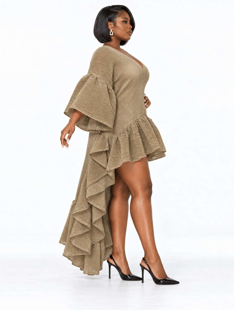 Goddess Pleated Wave Dress