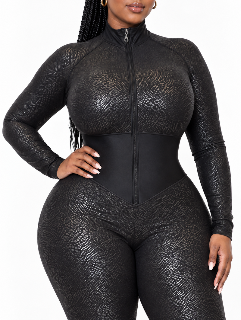 Black Snake Corset Jumpsuit