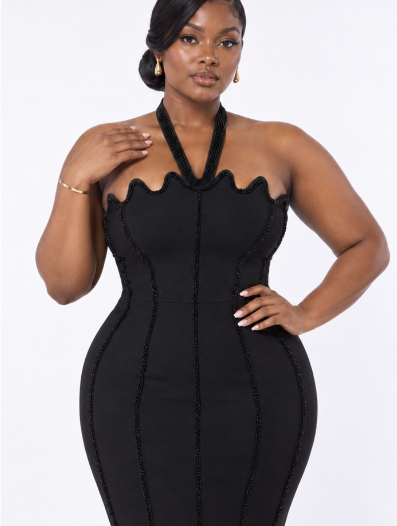 Wave Contour Maxi Dress