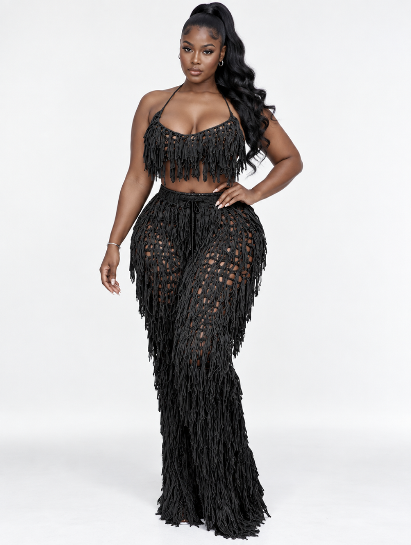 Fringe Flare Knit Set