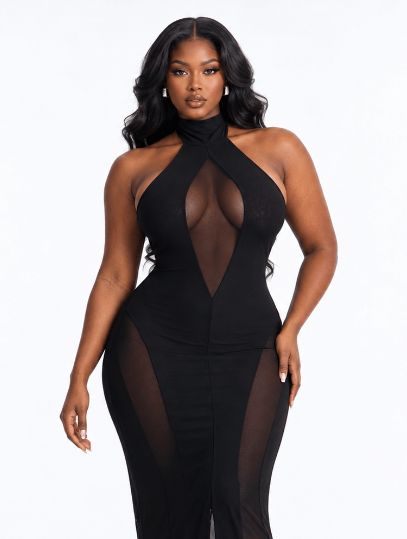 Illusion Hourglass Maxi Dress