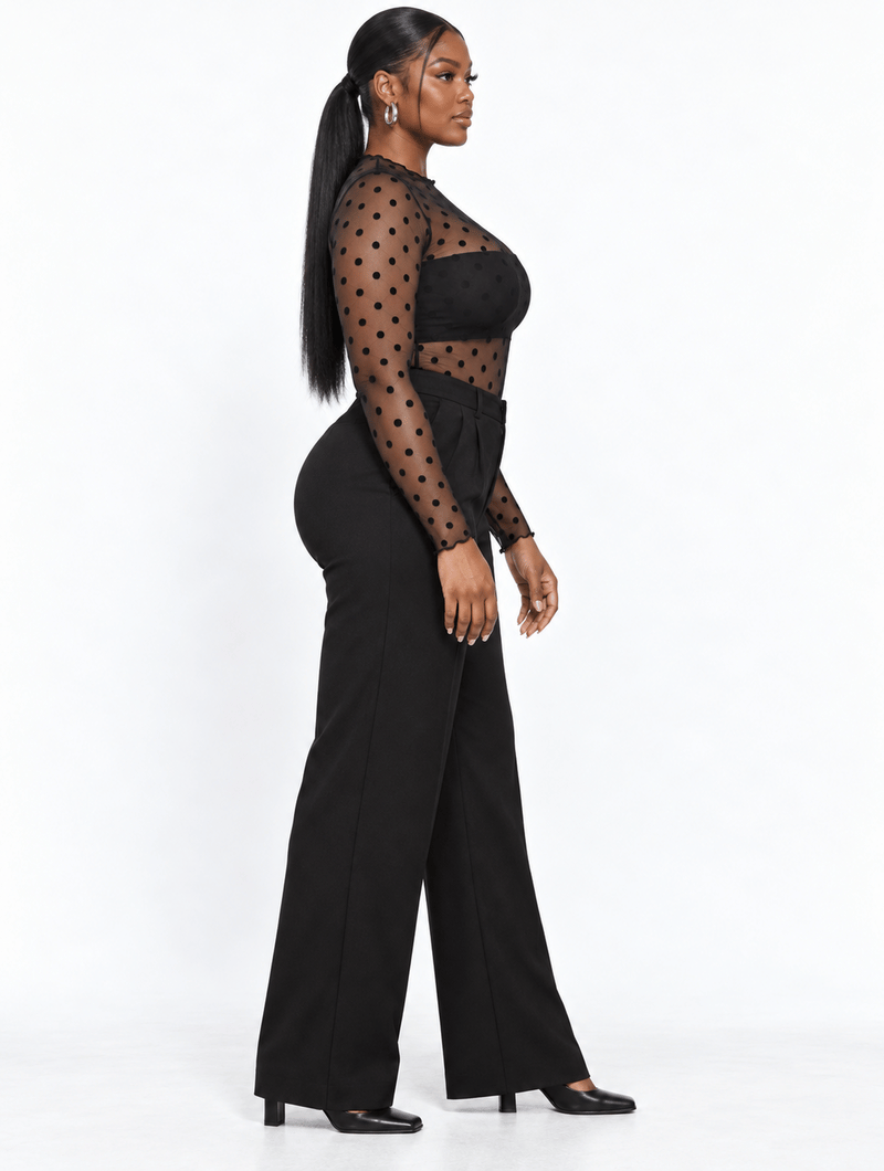 Polka Dot Mesh Top