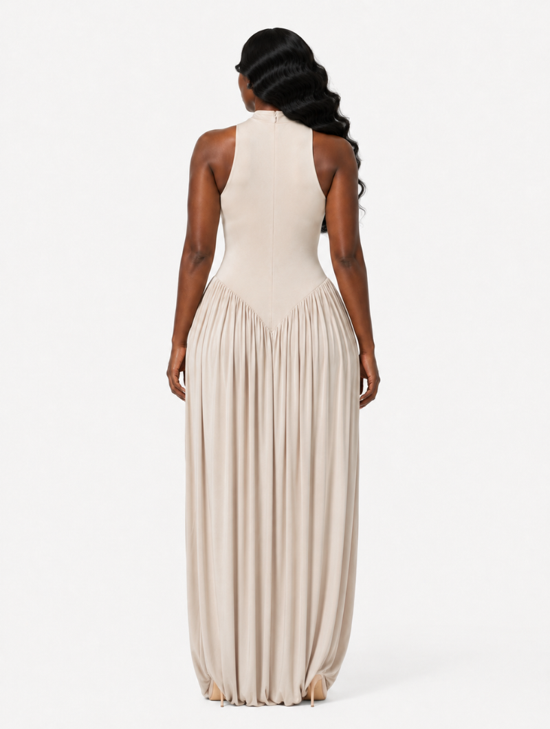 Drop Waist Draped Maxi