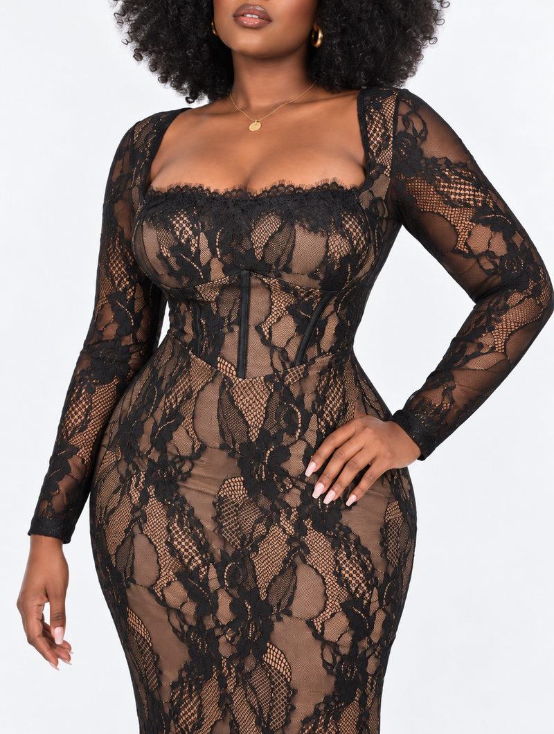 Luxe Corset Lace Dress