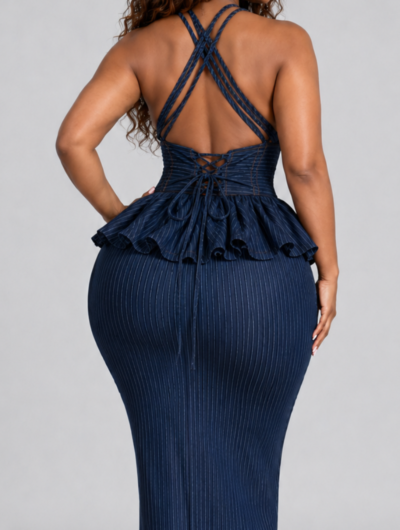Hourglass Denim Peplum Set