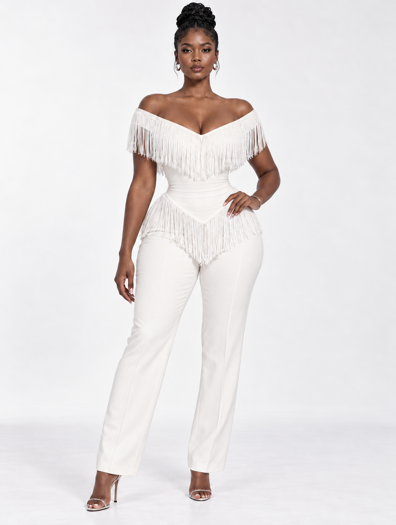 Fringe Off-Shoulder Bustier