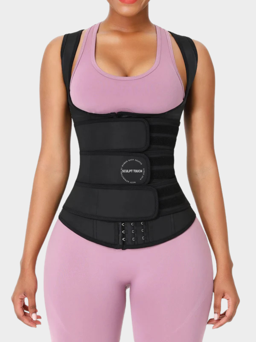 Triple Belt Rubber Vest Sport Girdle Waist Trainer