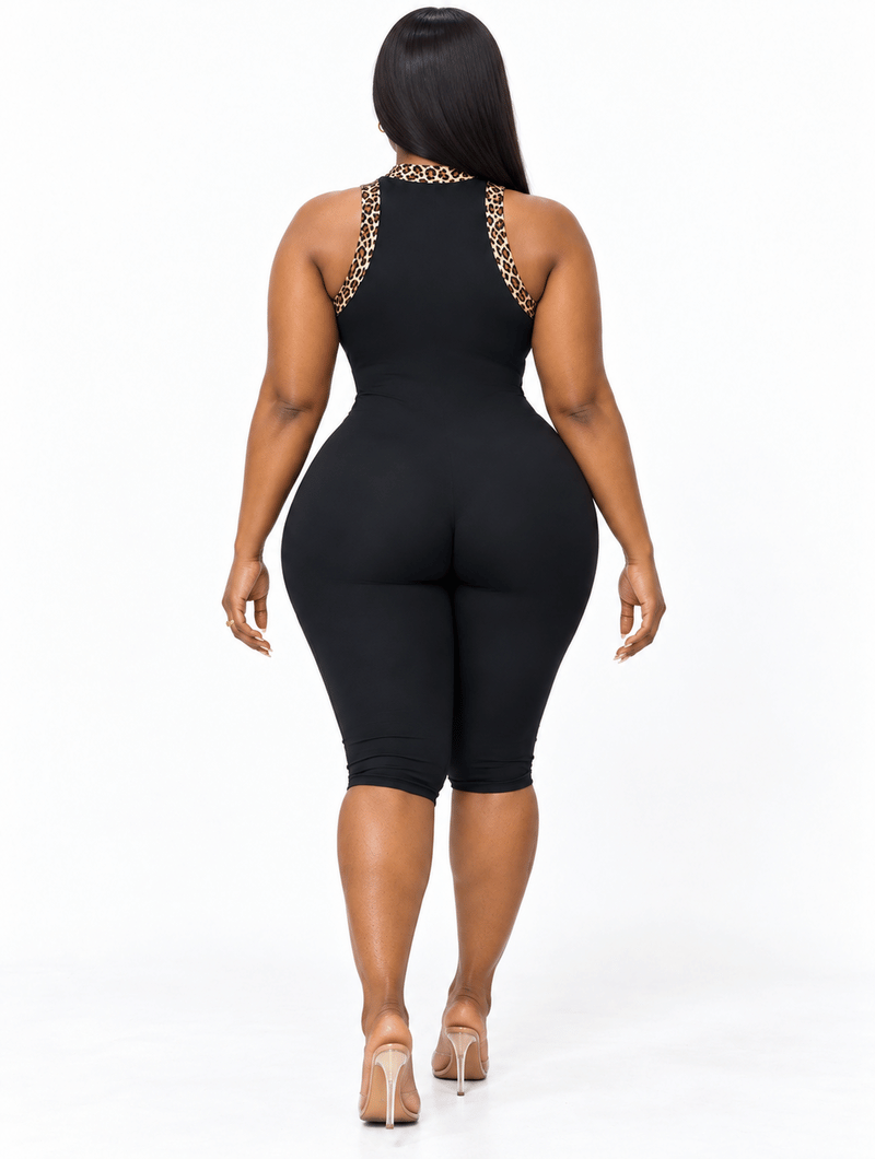 Leopard Accent Sculpt Romper