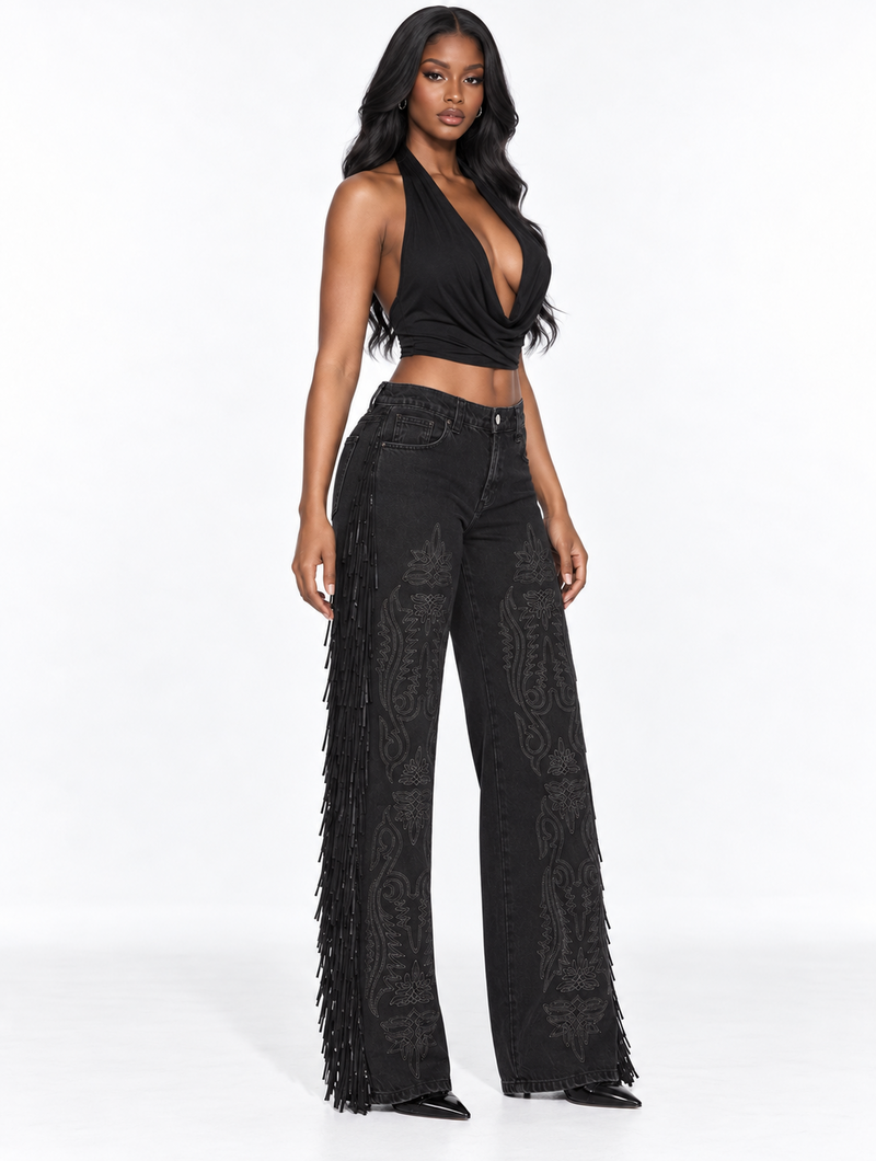 Western Stitch Fringe Jeans
