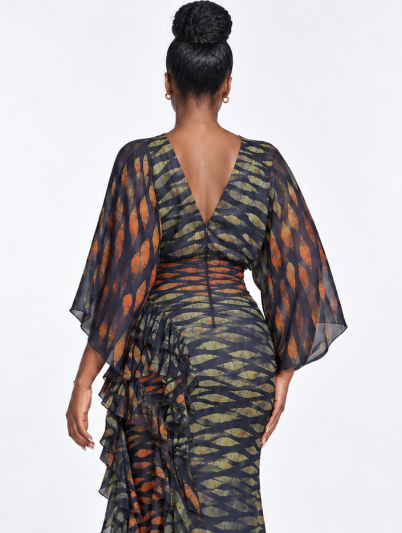 Sunset Ripple Ruffle Gown (Pre-Order)