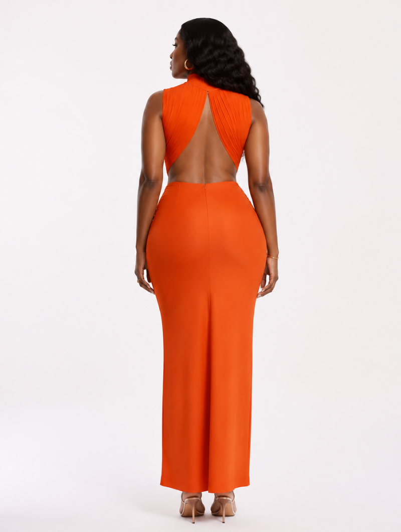 Sunset Pleated Twist Gown