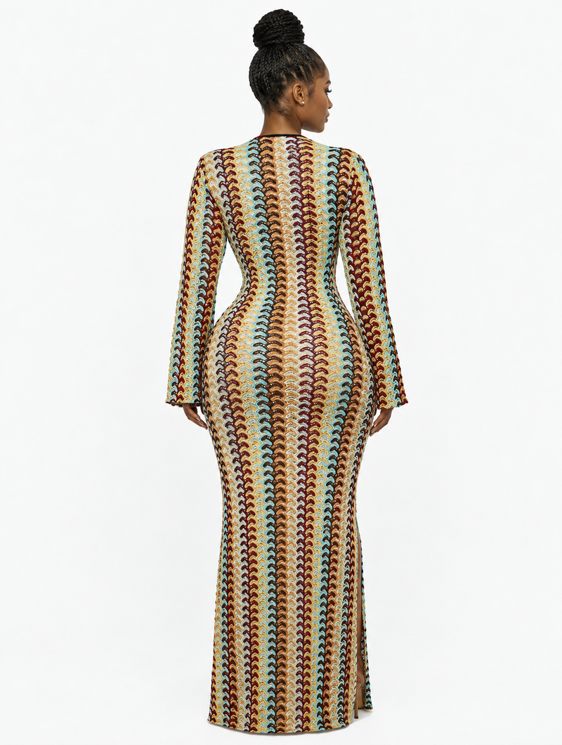 Boho Chevron Maxi Dress