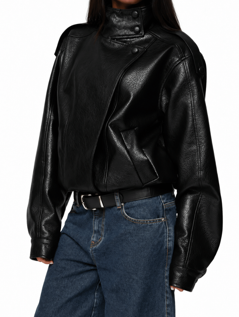 High Neck Moto Jacket