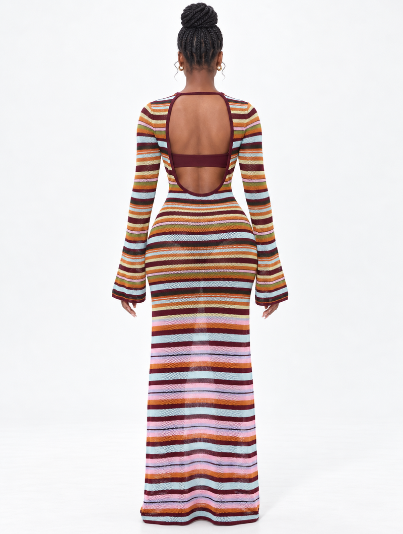 Open Back Stripe Maxi