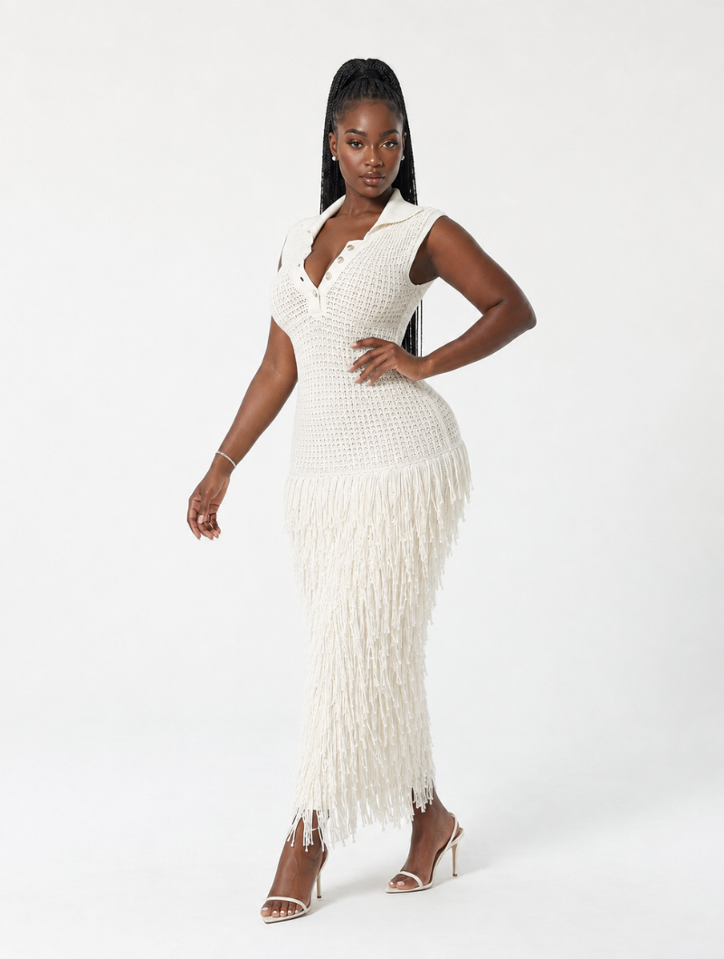 Polo Crochet Fringe Dress