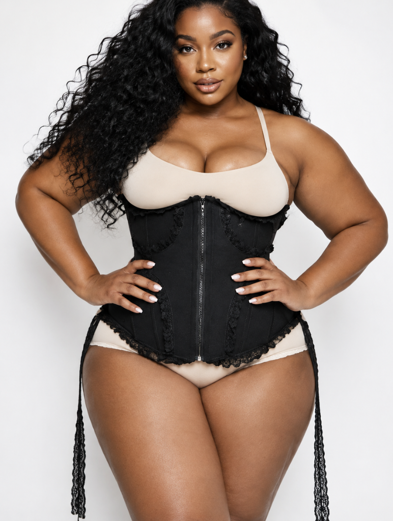 Ruffle Trim Underbust Corset