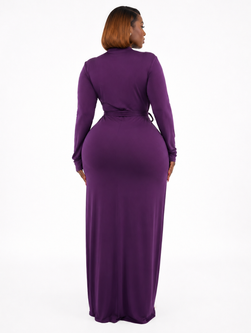 Long Sleeve Plunge Maxi