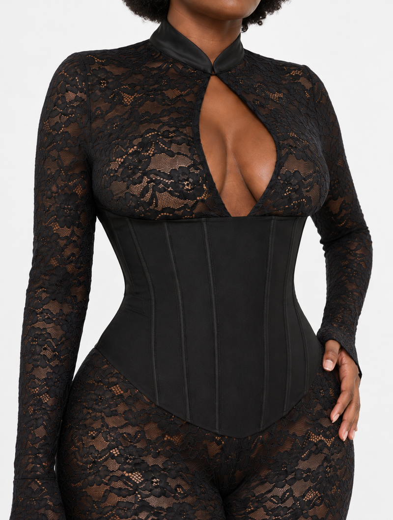 Lace Capri Corset Jumpsuit