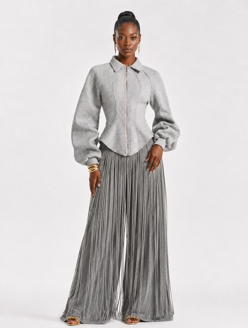 Hourglass Fringe Sweat Set