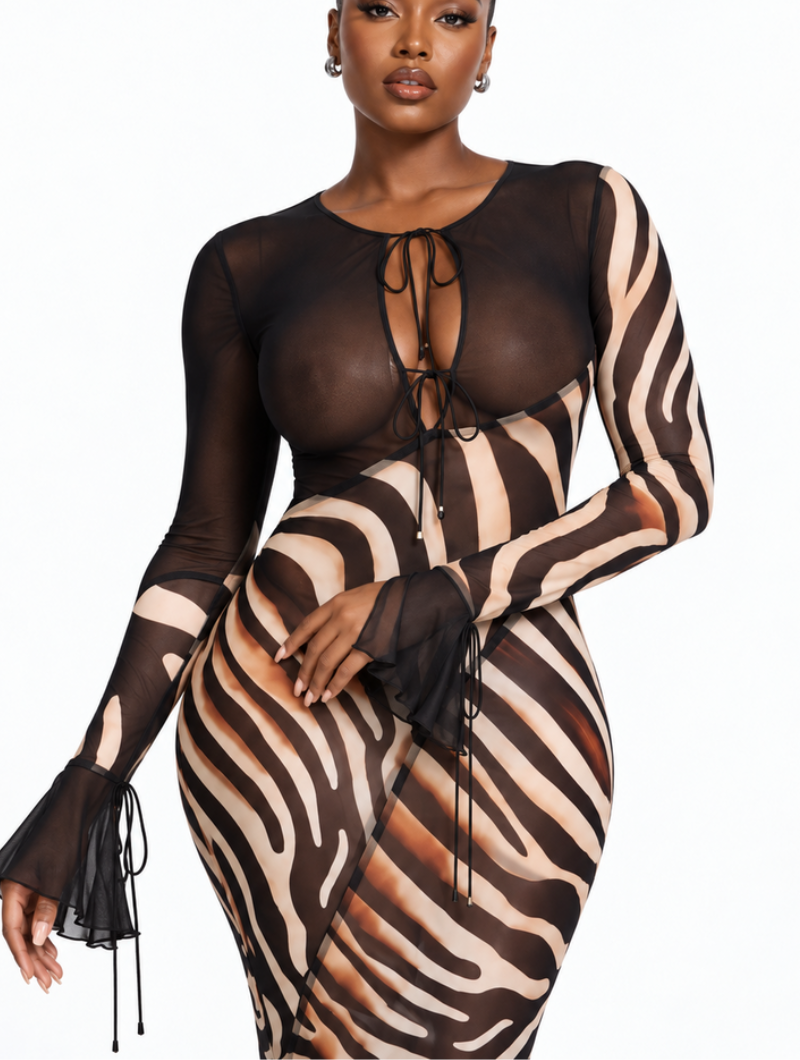 Wild Zebra Mesh Maxi
