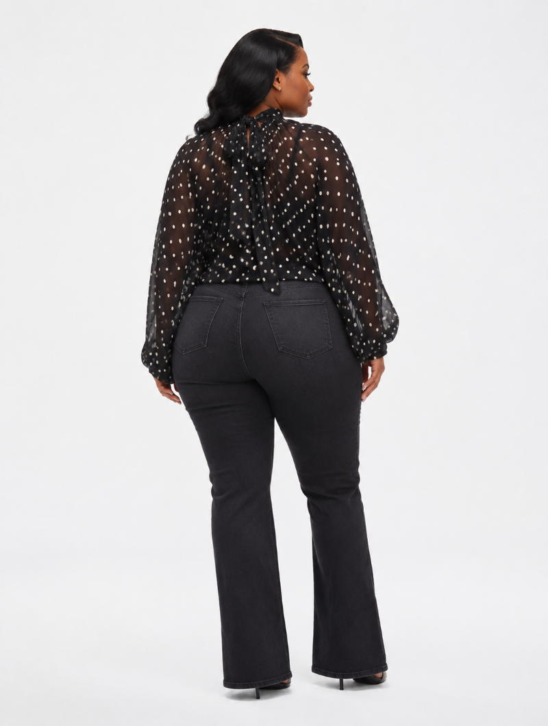 Polka Dot Chiffon Blouse