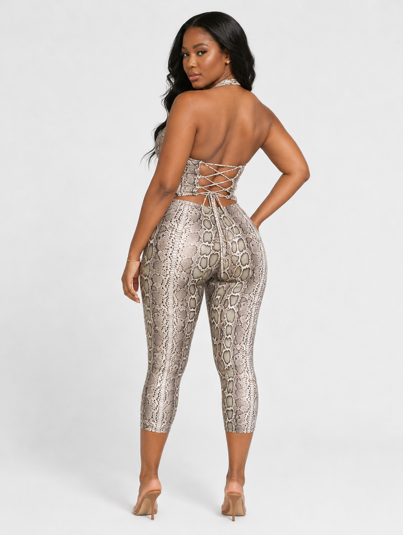 Sultry Snake Capri Set