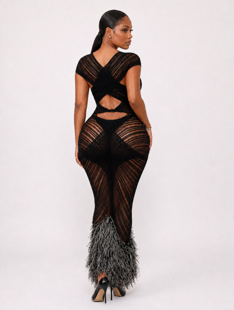 Black Swan Feather Gown