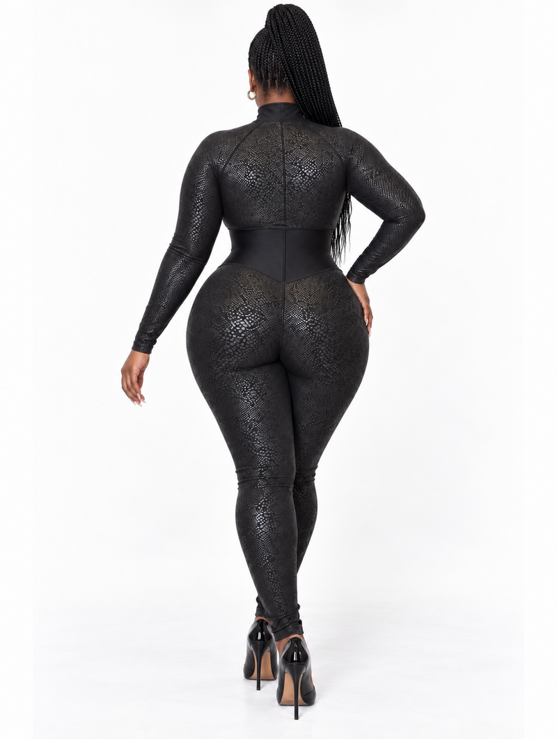 Black Snake Corset Jumpsuit