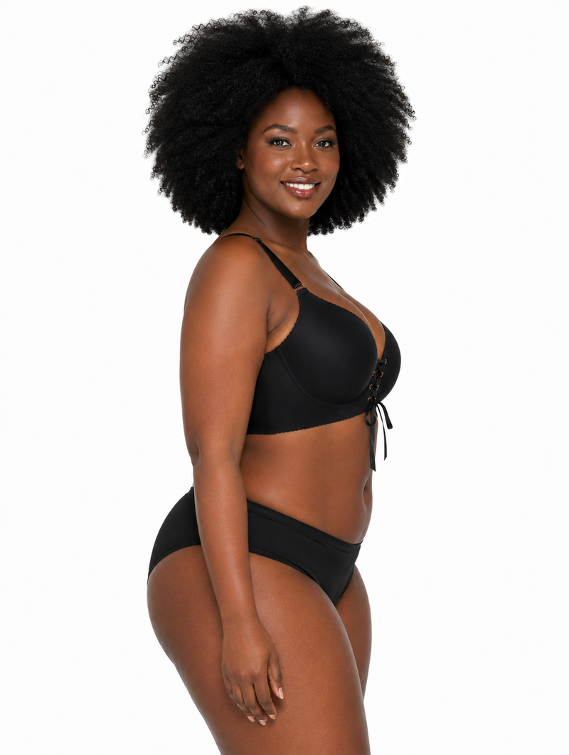 Lace-Up Push-Up Bra