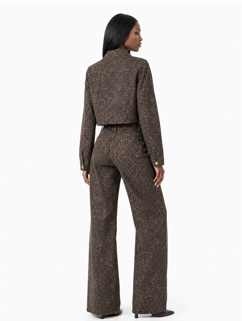 Leopard Denim Matching Set