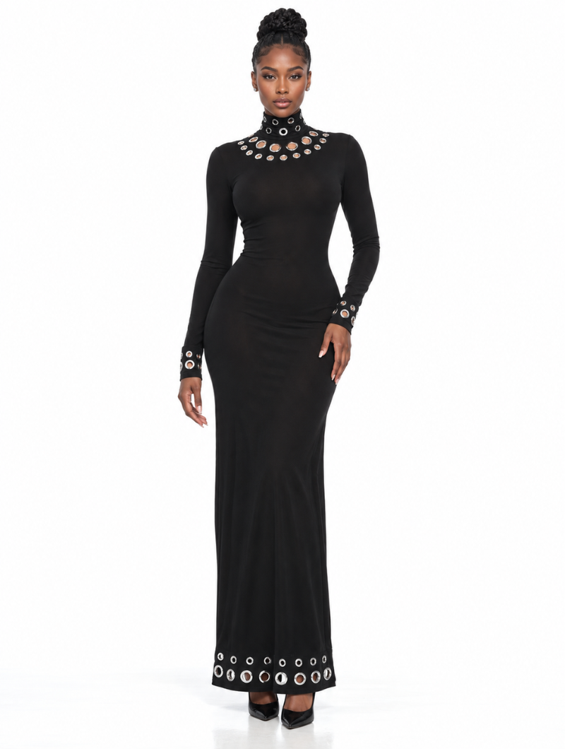 Grommet Cutout Bodycon Dress