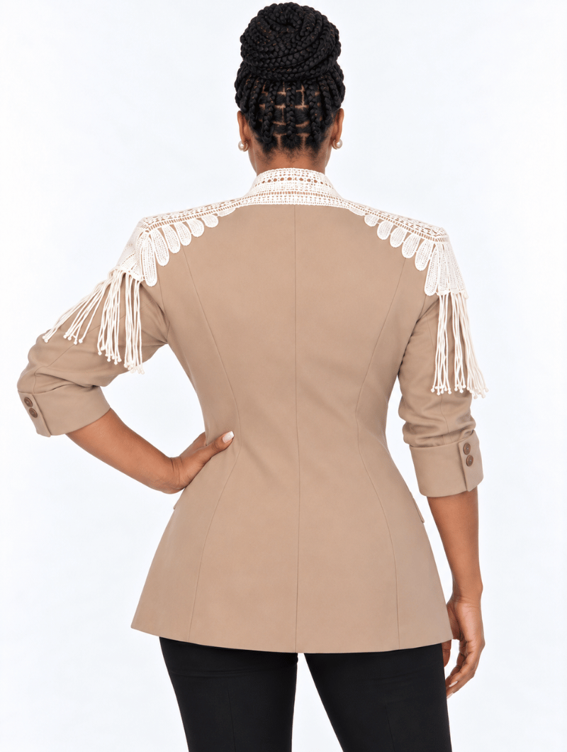 Boho Fringe Blazer Set