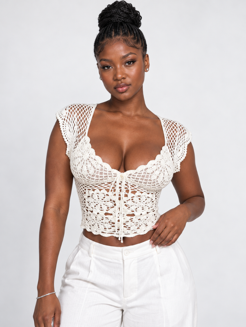 Lace Back Crochet Top
