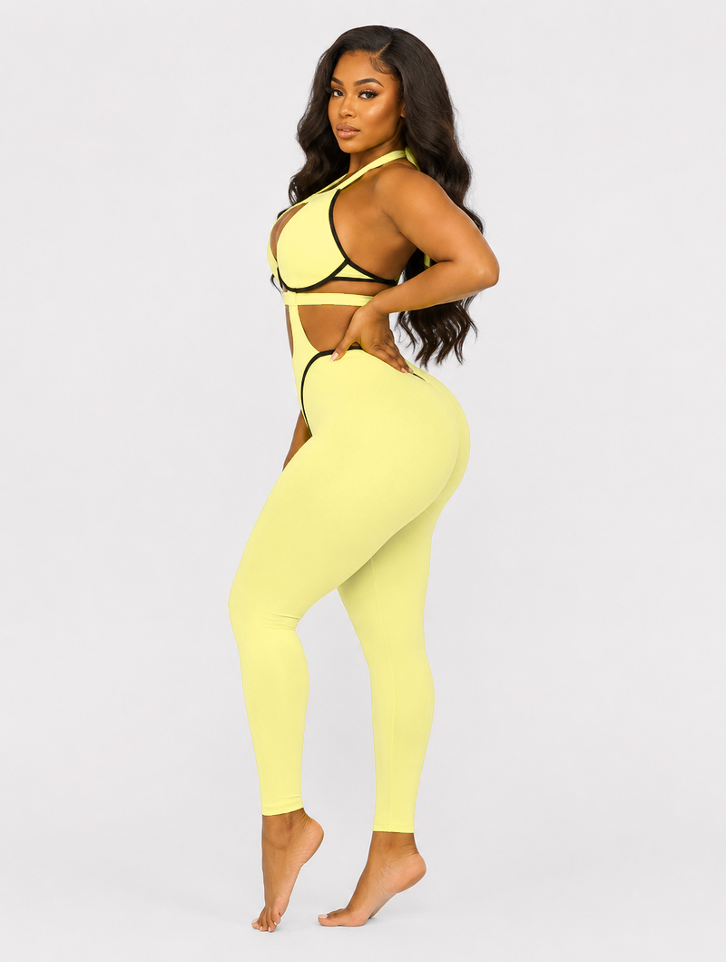 Halter Keyhole Scrunched Jumpsuit