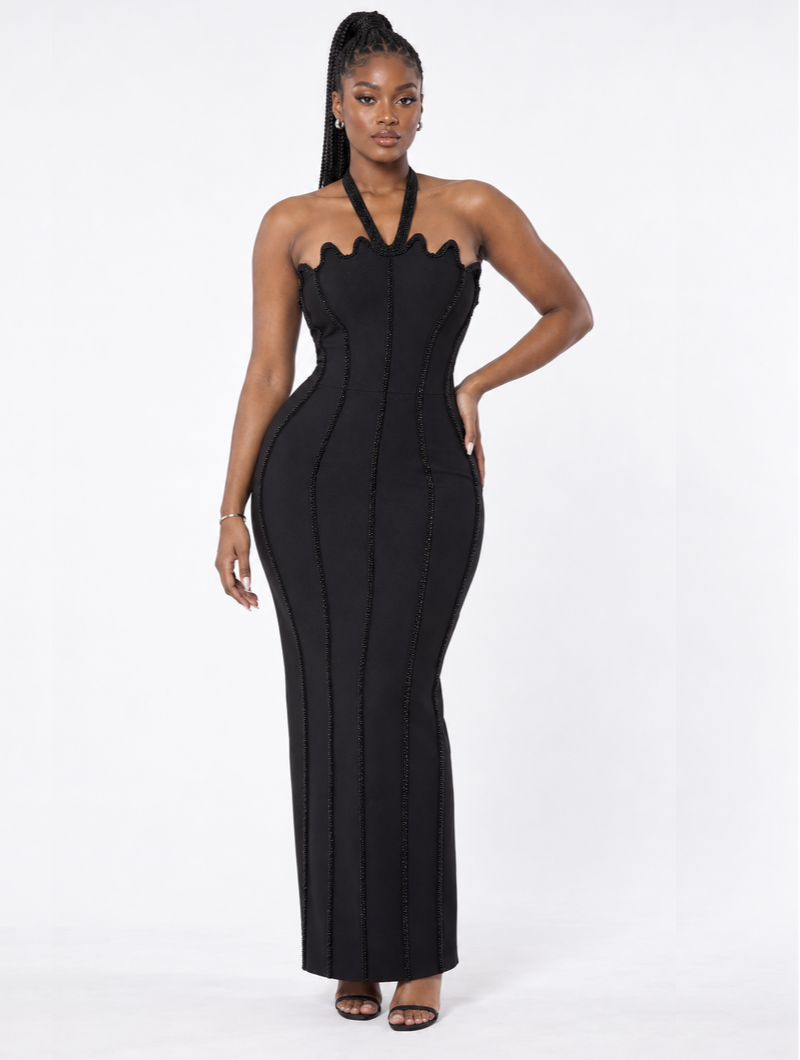 Wave Contour Maxi Dress