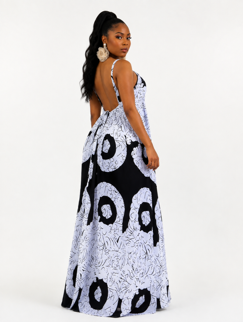 Mono Halo Maxi Dress