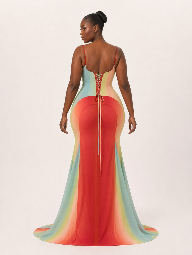 Sunset Ombre Mermaid Gown
