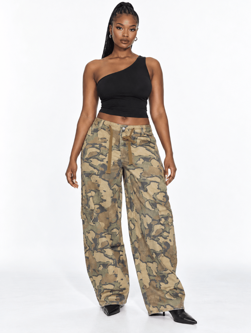 Washed Camo Baggy Cargos