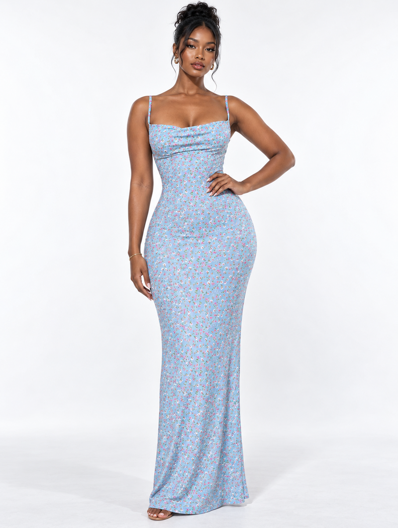 Floral Backless Maxi Dress