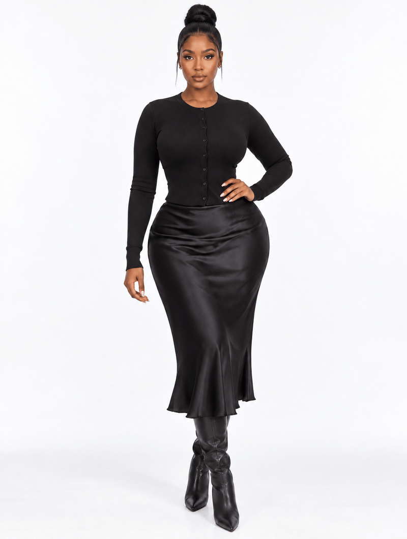 Noir Knit Satin Set